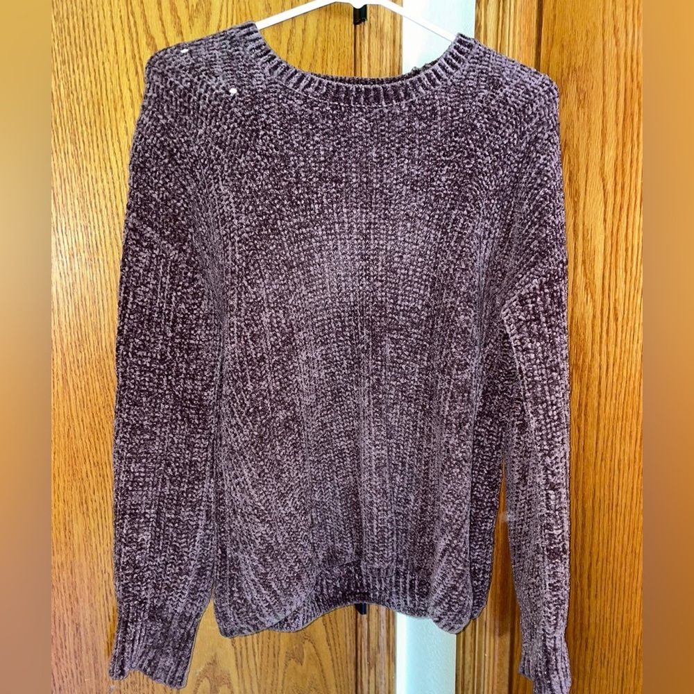 Pink Rose brand, purple sweater.